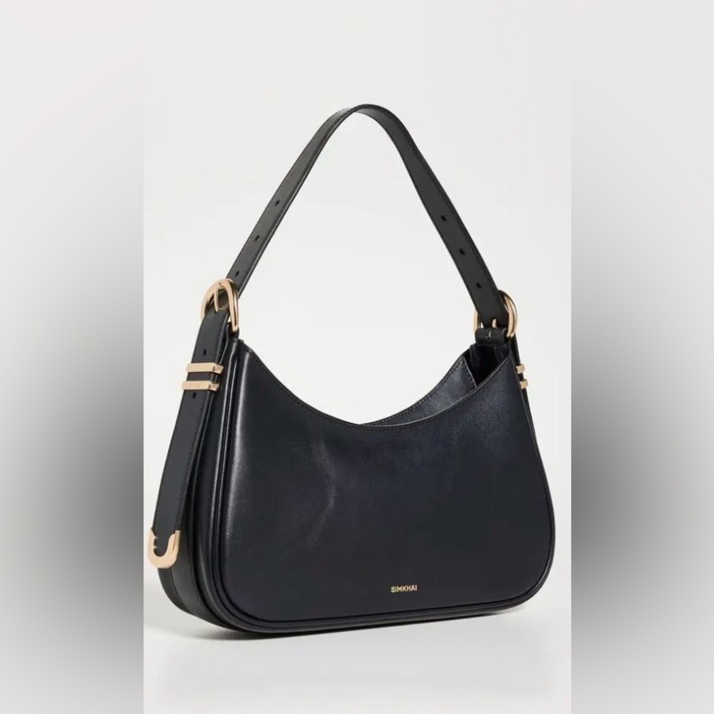 Black Shoulder Bag with Gold Accents by SIMKHAI - Picture 2 of 3